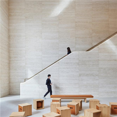 Travertine sab hauv & sab nrauv phab ntsa cladding kev ntxhib los mos